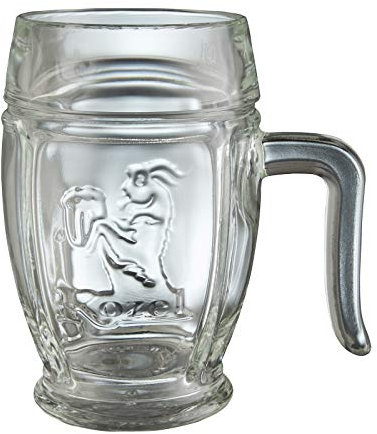 KOZEL - Bicchiere da birra in vetro con manico cornuto, 0,5 l, 2 pezzi