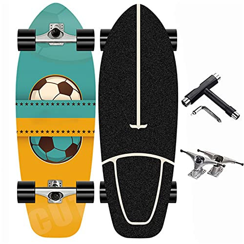 Wheel Surfskate Cruiser Skateboard, Professionelles Street Board Waveboard with T Werkzeug, Portable Durable Rails 8-lagiger Ahorn, Deck Concave Skateboards für Jugendliche Erwachsene Handboard,A
