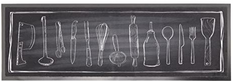 Primaflor Küchenläufer - 50 x 150 cm, Kitchen Tools, Rutschfester Küchenteppich, Hochwertiger Küchenvorleger, Moderner Teppich-Läufer für Flur
