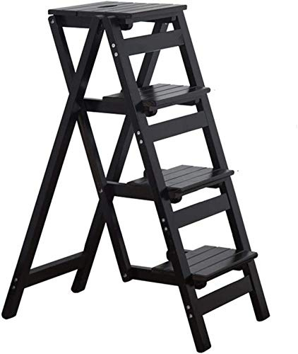 FALIYORS Escabeau Portable escabeau de Cuisine escabeau Pliant en Bois à 3 marches, échelle Domestique de sécurité escabeau Salle à Manger Chaise Tabouret Tabouret de Bar échelle en Bois, p
