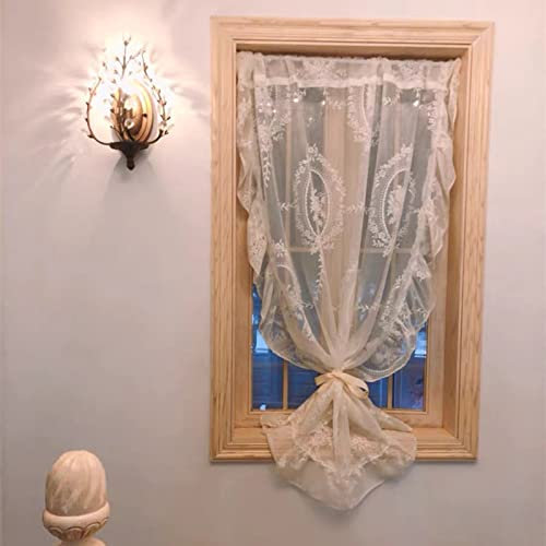 V3VOGUE Vorhänge Vintage Rüschen Gardinen Für Schlafzimmer Fenster - 1 STK Schöne Gardinenschals - Romantisch Dekorative - Für Küchen Esszimmer Badezimmer Klein Fenster Gardinen