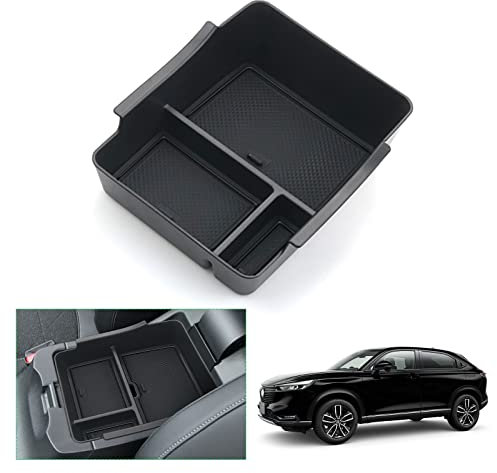 GAFAT Kompatibel mit Honda HR-V 2022-2024 2025 Mittelkonsole Aufbewahrungsbox, HRV 2023 Armlehne Organizer Tray Mittelarmlehne Handschuhfach, HRV 2024 zubehör (Schwarz1)