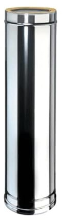 Tubo doppia parete 80/130 mm gomito 45 gomito 90 tee tappo con ispezione antivento doppia parete in acciaio inox per canne fumarie pellet legna (Tubo 0,5 mt)