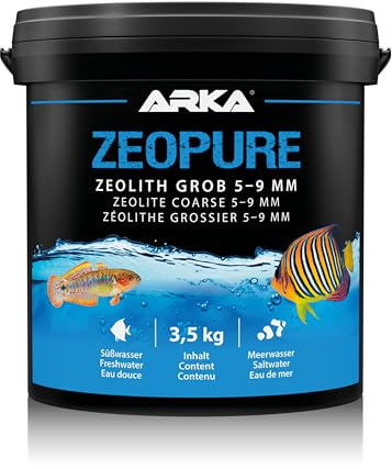 Zeolith Aquarium 3,5 kg - Zeopure Granulat Filtermaterial Schadstoffbindung | Filtersubstrat, 5-9mm, mit Filterbeutel, Algenhemmend, bindet Ammonium, Phosphat, Nitrat, klares Wasser, Süßwasser Meerwasser