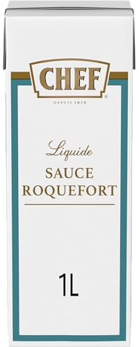 CHEF - Sauce Roquefort Liquide - Onctueuse Prête à l'Emploi - Brique de 1L