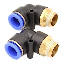 Raccordi pneumatici, set da 2 pezzi R 1/2, angolo di 90°, attacco per tubo 14 mm, connettore IQS (1/2 – 14 mm)