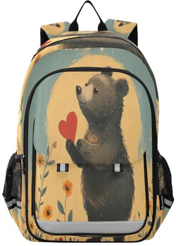 RPLIFE Niedlicher Osterhase Einhorn Kinderrucksack, süßer Mädchen Rucksack, großer Rucksack für Jungen, Buchumschlag im Stil der 1950er Jahre, Einheitsgröße