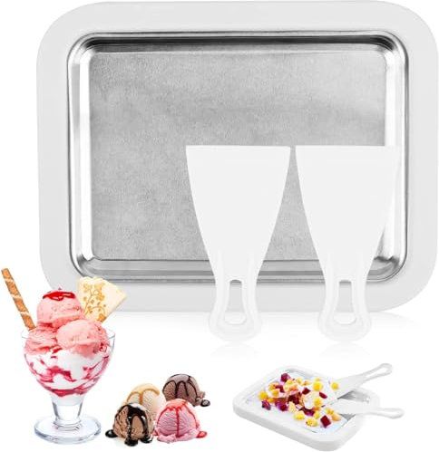 Gelato Istantaneo, Rolled Ice Cream Maker, Piastra per Gelato con 2 Spatole, Ice Pan Gelatiera, Rolling Ice Cream Maker, Piastra Fredda Per Gelato