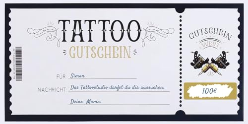 Tattoo Gutschein - Personalisierte Tattookarte oder Rubbelkarte, Geschenk für Männer und Frauen