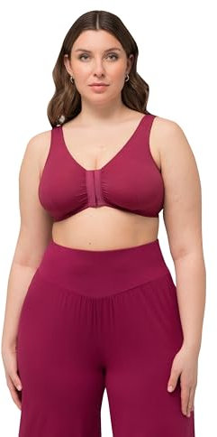 Ulla Popken Damen Bustier, Vorderverschluss 689668 BH, Rubin, 90D