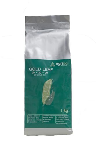 Gold Leaf 20 20 20 AgriDA concime idrosolubile con microelementi ORTO GIARDINO 1 KG AZOTO FOSFORO POTASSIO