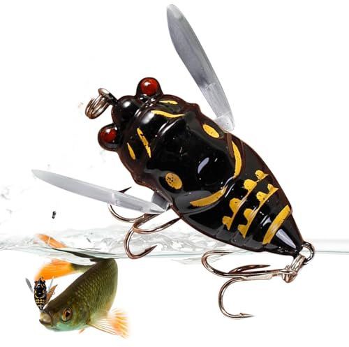 Fliegenfischköder,Zikaden-Angelköder | Realistischer Harter Zikade-Fischköder zum von Zikadeködern | Verschleißfeste Angelköder, künstliche Angelköder für Seeteich-Süßwasser