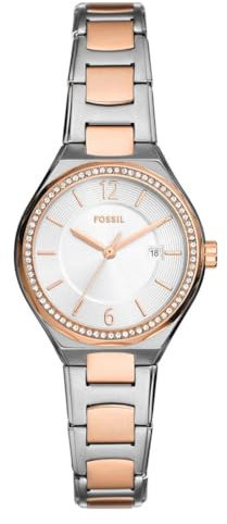 Fossil Damenuhr Analog Quarz mit Edelstahlarmband BQ3955
