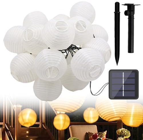 Guirlande lumineuse solaire d'extérieur - Résistante aux intempéries - 12 m - 40 LED - 8 modes - Guirlande lumineuse solaire d'extérieur - Décoration d'extérieur pour jardin, balcon, terrasse, mariage