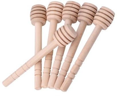 50 PCS Wooden Honey Dippers, Stirring Sticks Reusable for Drizzling Honey, Coffee, Condensed Milk and Beverages (Exquisite 10CM)