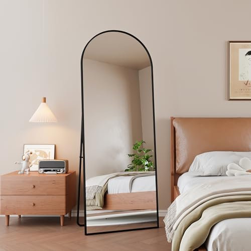Specchio completo ad arco 162 x 53 cm, minimalista su piede, grande da pavimento a piena lunghezza, bombato, sospeso, ellittico, per camera da letto soggiorno