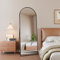 Miroir Complet arqué 162x53 cm, Miroir sur Pied Minimaliste, Grand Miroir de Sol Pleine Longueur, Miroir sur Pied bombé, Suspendu, Elliptique, pour Chambre Salon Entree, Noir (Noir, 162x53 cm)