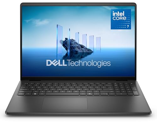 Dell 16 Laptop DC16250, 2K, Intel Core 7 150U, 16GB, Windows 11 Home | DDR5, 1TB SSD, UHD Graphics, Wi‑Fi 6, Bluetooth, USB‑C, 65W AC adapter, tastiera, lettore di impronte, garanzia di 1 anno