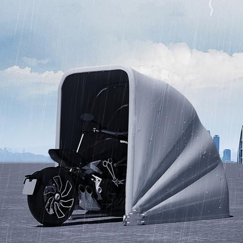 Asiwnshw Hydraulischer Motorrad-Carport, zusammenklappbarer Outdoor-Carport aus Metall für Motorräder, Hochleistungs-Carport für Motorräder und Fahrräder, Überdachungsgarage(11.5x6.23x6.23FT)