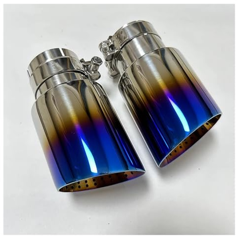 Tubo Scarico Auto 1 Tubo Di Scarico Silenziatore Coda Gola Acciaio Inossidabile Arrosto Blu Nido Di Bocca A Tromba Di Grande Diametro Turbocompressore(63mm-101mm)