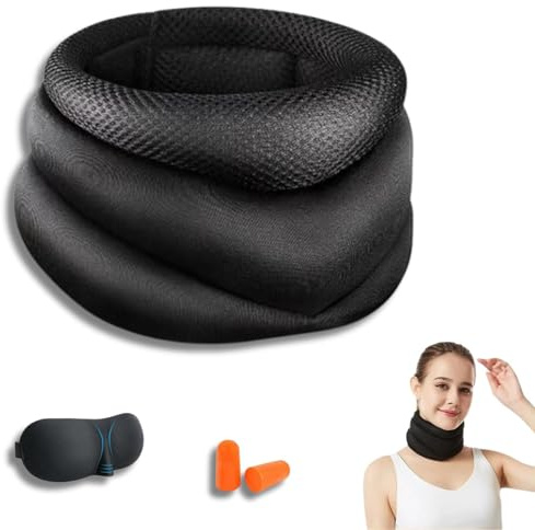 Soiftra Halskrause Mensch Neck Support Vitavix Schnarchen Nackenstütze,lindert Nackenschmerzen,Gegen Ergonomische Schnarchens Nachts mit Atmungsaktivem,Schlafmaske+Geräuschreduzierende Ohrstöpsel