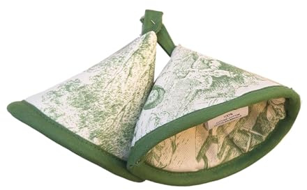 Ricami Fiorentini Baldi Set 2 presine cappuccio. 100% Cotone toile de jouy. Prodotto Artigianale Toscano (presine, verde)