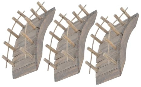 Healifty 3pcs Mini Wooden Arch Bridge for Fairy Garden Landscaping Easy Install Zen Garden Ornament for Dollhouse Bonsai Plant Pot Micro Landscaping Accessory