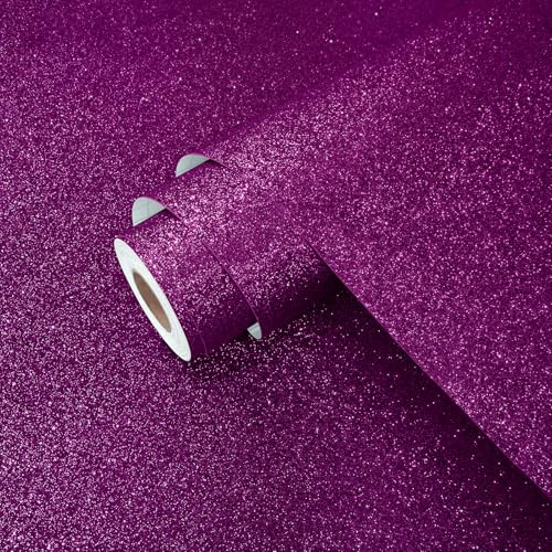Yullpaper Papier Peint Autocollant Violet Paillete Brillant Revetement Adhésif Meuble Salon Placard Rouleau Adhesif Decoratif Papier Peint Adhesif Mural Enfant Chambre 40cm x 200cm