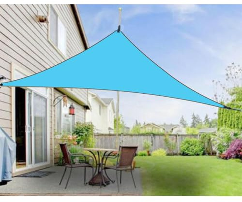 Baldacchino a vela triangolare, protezione UV al 95%, impermeabile, per esterni, patio, giardino, posto auto coperto, colore blu, 30 x 3 x 3 m, perfetta per soluzioni ombreggianti da cortile