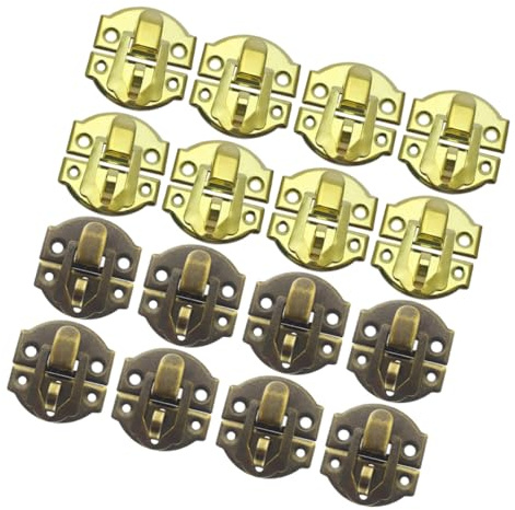 OATIPHO Lot de 20 Fermoirs Moraillon Vintage en Fer 27x30mm pour Boîtes à Bijoux et Coffrets, Boucle de Fermeture Décorative Jaune et Vert Antique, Fermeture Sécurisée pour Boîtes