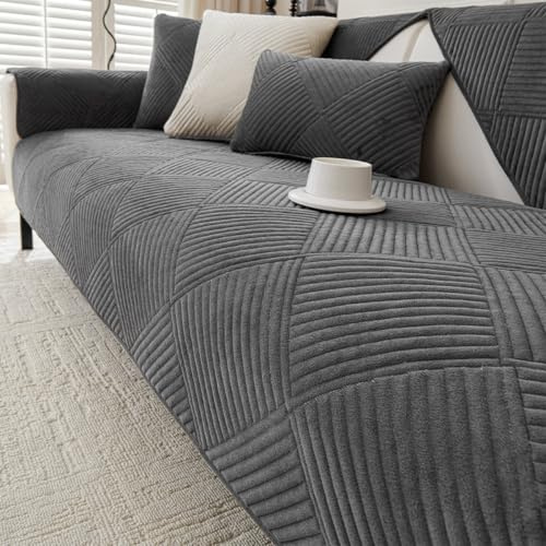Bettschlange Non Slip Sofa Cover Machine-washable,Dark grey,70x120cm