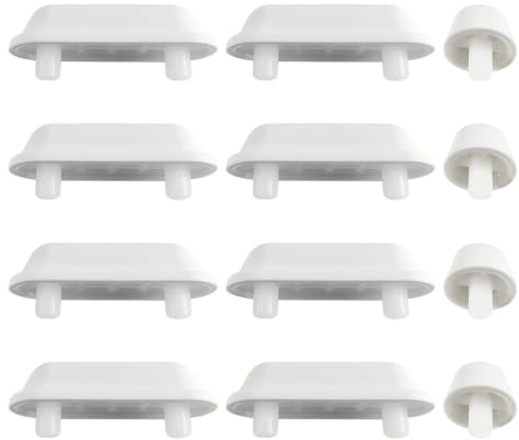 TAHJOS Jeu De 12 Tampons Pour Lunette Toilettes Wc, Abattant Wc Bois - Plastique - Amortisseurs - Pièces De Rechange - Accessoires(Blanc)