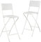 Relaxdays Sgabello Alto Pieghevole, Set da 2, H: 78 cm, Sedia da Bar con Schienale e Poggiapiedi, Aspetto Rattan, Bianco