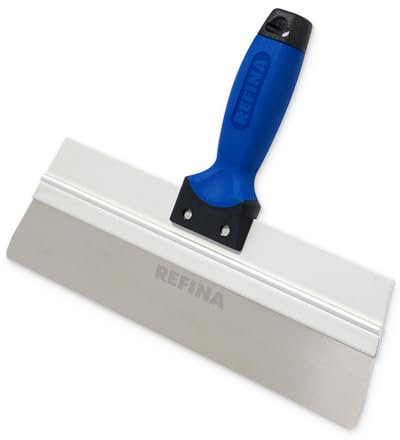 REFINA Skimming Spatula for Plasters, Renders, & Compounds - 12 (300mm) Plastering Spatula w/ 0.5mm Stainless Steel Skimming Blade & Ergonomic ‘T’ Handle - Levelling & Plastering Tools