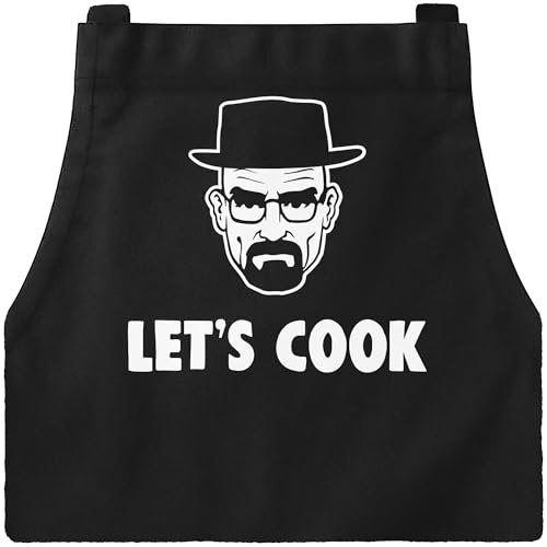 MoonWorks Grill-Schürze für Männer mit Spruch Lets Cook Baumwoll-Schürze Küchenschürze