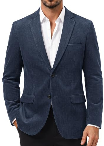 PJ PAUL JONES Blazer en velours côtelé pour homme, coupe ajustée à deux boutons, veste de sport décontractée