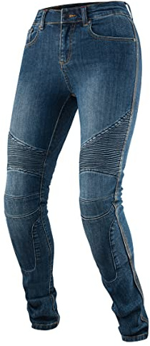 REBELHORN Vandal Lady Jeans da Moto Donna | Fodera in Fibra Aramidica | Protezioni per Ginocchia e Fianchi SAS-Tec | Tasca per Protezione del Coccige | Tapered Fit