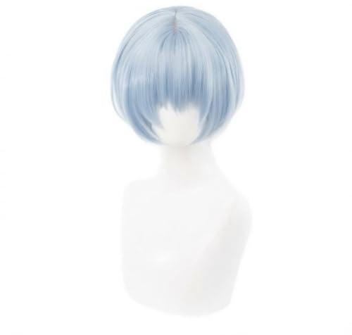 GZIRUE Blaue kurze Perücke Haar für Rei Ayanami Cosplay Wig Anime Halloween Party Kostüm mit Perücke Kappe Wig Cap