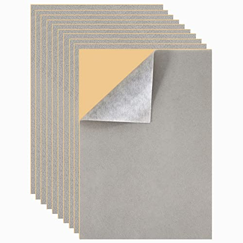 Mesheshe 10 Stück selbstklebender Filzstoff, weicher Samt-Schubladeneinlage, DIY-Samtstoff für Kunst und Handwerk, Schmuckkästchen, Filzeinlage, A4-Größe (21,1 x 30 cm, Grau), MSS21-XH-10PCSA4-Grey