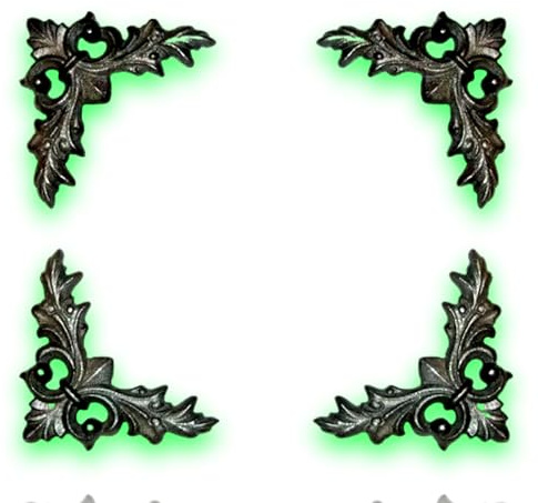 Déco fer Forgé-ROSACE FONTE DECORATION- H130 mm x 130 mm- Jeu de 4 PIECES- Porte Portail battant coulissant-2 Inserts Taraudés M5 Face Arriere- Usage Interieur Exterieur Satisfaction Garantie Robuste