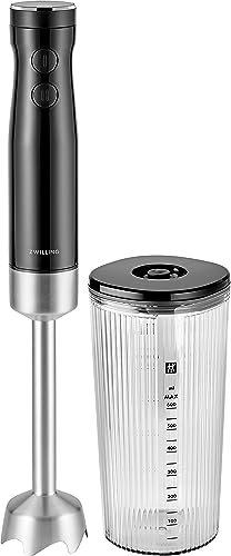 ZWILLING ENFINIGY Stabmixer Edelstahl, Pürierstab & Handmixer mit Edelstahl-Winglet-Klinge und 600 ml Messbecher, Schwarz