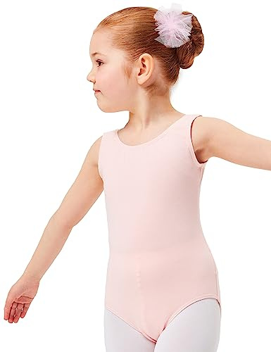 tanzmuster ® Ballettanzug Mädchen ärmellos - Lissy - (Größe 92-170) aus Baumwolle, Ballettbody Kinder Ballett Trikot