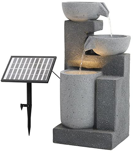 LQSSA Fontaine d'eau de Jardin intérieure/extérieure Fontaine d'eau extérieure Grande Fontaine de Pot à Plusieurs Niveaux de décoration de Jardin extérieure Caractéristique d'eau de 72 cm avec