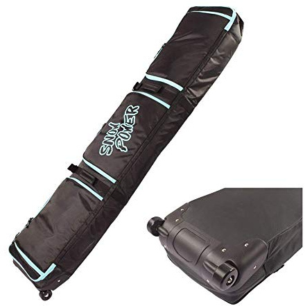 UNISTRENGH - Bolsa de snowboard con ruedas, acolchada y con asas de transporte, impermeable, bolsas de tabla de snowboard con 3 bolsas de almacenamiento (180 cm)