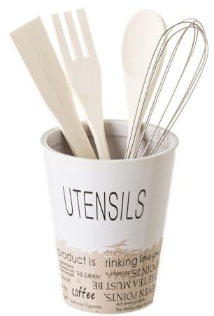 LEKE GO Porta Utensilios de Stoneware Blancos (Utensilios)