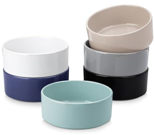 vancasso Venus 670 ml flingskålar set med 6, 15 cm keramisk soppa, set med skålar för kök, stora skålar, hundskålar, mikrovågsugn, ugn och diskmaskinssäker, flerfärgad