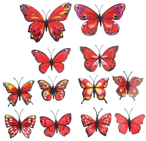 UKCOCO 4 Sätze Schmetterlings-wanddekor-aufkleber 3d-schmetterlingsaufkleber für Die Schmetterlingsdekor Schmetterlingsaufkleber für Schlafzimmer Stück * 4