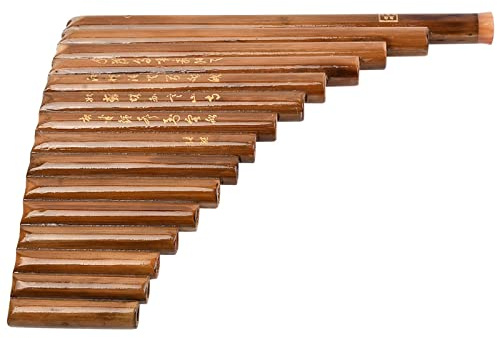 Panflöte Mit 15 Pfeifen, G-Taste, Panflöte, Panflöte Aus Natürlichem Bambus, Holzblasinstrument Mit Tragetasche Anfänger Panflöte