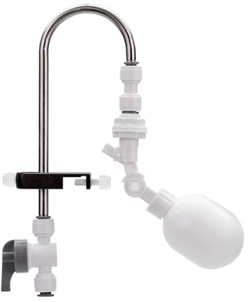 Adjustable Float Valve Kit,1/4 Automatic Water Filter Float Ball Valve Auto Water Filler Controller Auto-top-Off System for Reverse Osmosis Aquariums Hydroponics Automatic Feeders