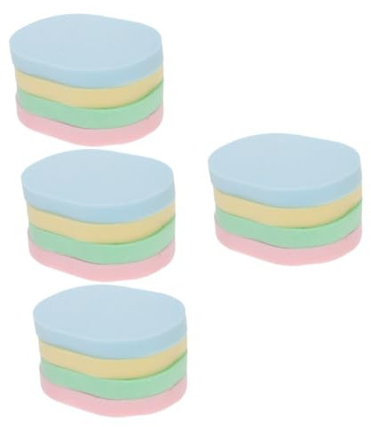 FRCOLOR 16pcs Facial Sponges for Cleansing Exfoliating Compressed Makeup Sponges Oval Shaped Gentle Material Portable Easy to Use